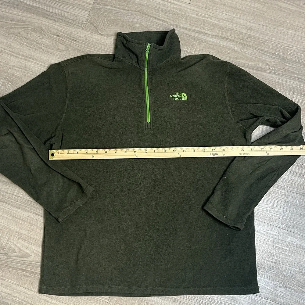 The North Face Pullover Mens Medium‎ Green 1/4 Zip Fleece Sweater Long Sleeve